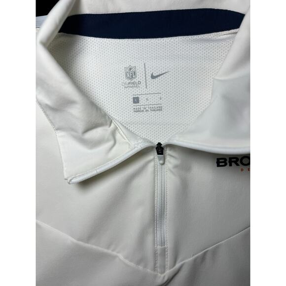 NFL Denver Broncos Nike Coaches Sideline L/S White 1/4 Zip Golf Jacket Men's L - Picture 9 of 15